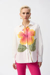 Joseph Ribkoff Embroidered Flower Cotton Shirt 251938