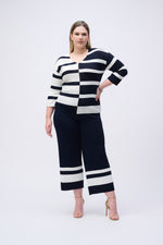 Joseph Ribkoff Placement Stripe Sweater Knit Culotte - 251945 - S25