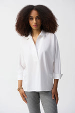 Joseph Ribkoff Poplin Boxy Shirt With Overlapping V-Neck 251948