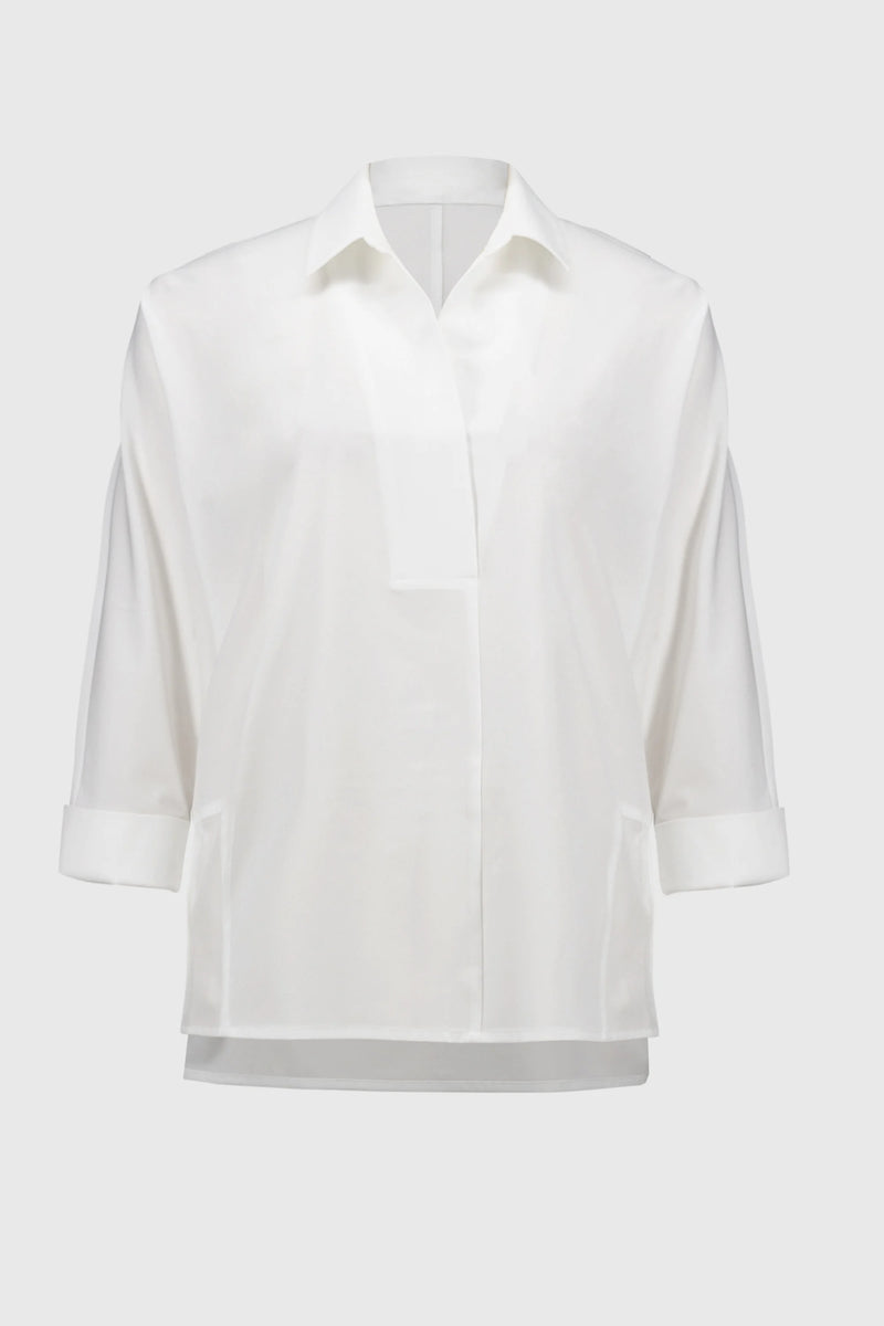 Joseph Ribkoff Poplin Boxy Shirt With Overlapping V-Neck 251948