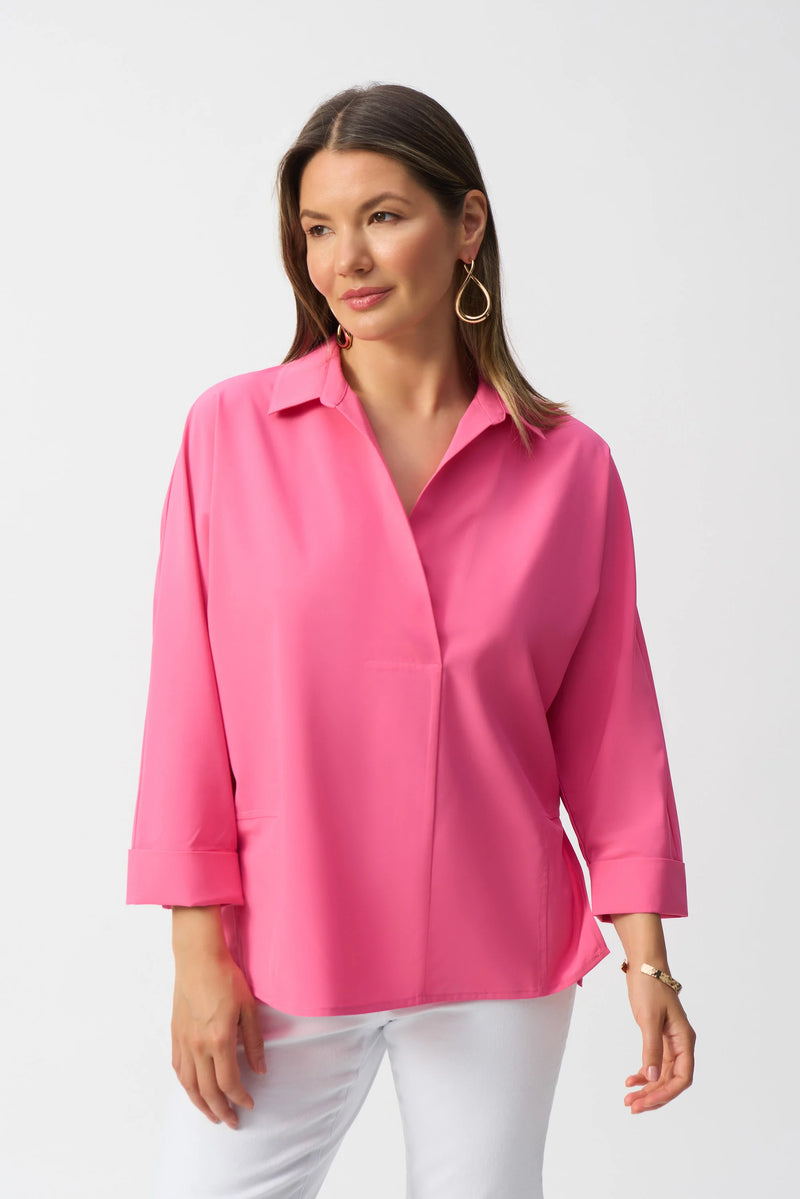 Joseph Ribkoff Poplin Boxy Shirt With Overlapping V-Neck 251948