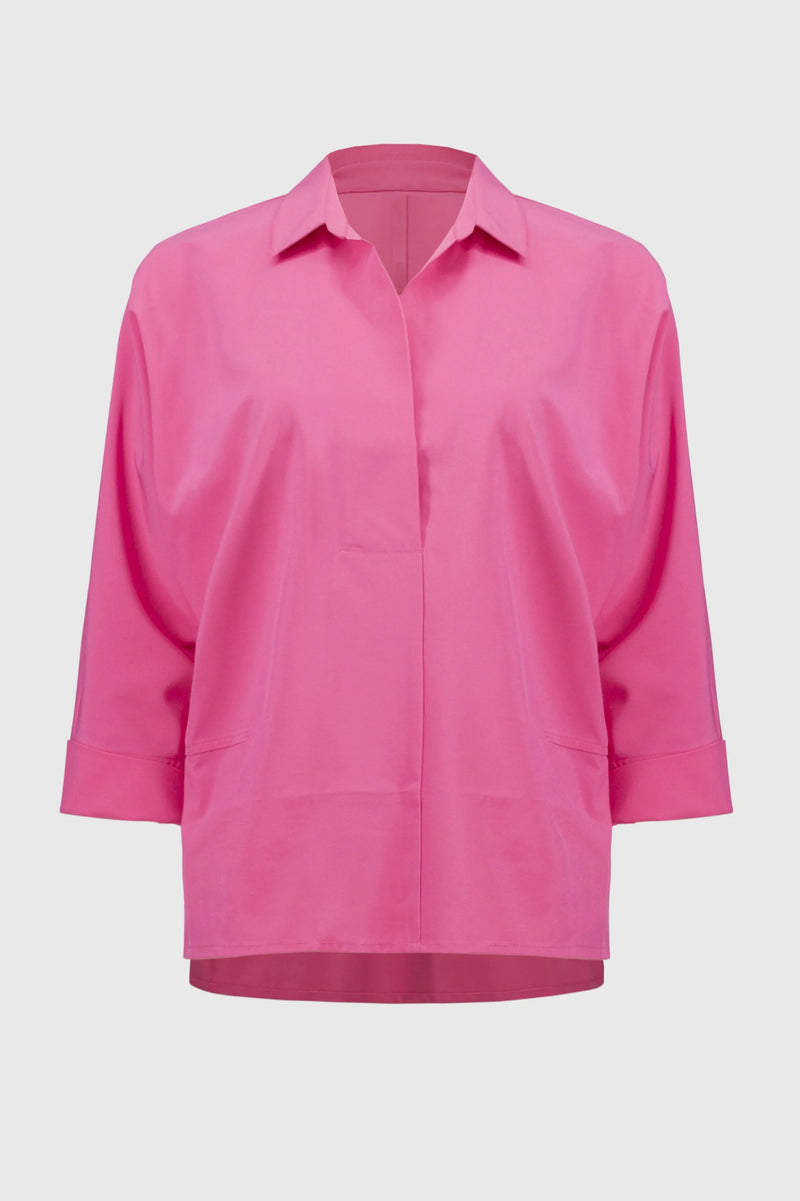 Joseph Ribkoff Poplin Boxy Shirt With Overlapping V-Neck 251948