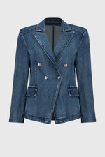 Joseph Ribkoff  Stretch Denim Double-Breasted Blazer 251962