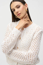 Joseph Ribkoff Sweater Knit Open Stitch Short Cardigan 252917 S25 BEST SELLER