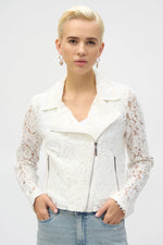 Joseph Ribkoff Lace Fitted Moto Jacket 252920 S25 BEST SELLER