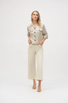 Joseph Ribkoff Foiled Linen Blend Short Sleeve Boxy Jacket 252921 S25