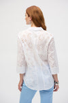 Joseph Ribkoff Cotton Embroidered Eyelet Boxy Blouse 252928 - S 25