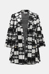 Joseph Ribkoff Jacquard Sweater Plaid Print A-Line Jacket 253017 F25