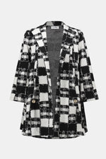 Joseph Ribkoff Jacquard Sweater Plaid Print A-Line Jacket 253017 F25