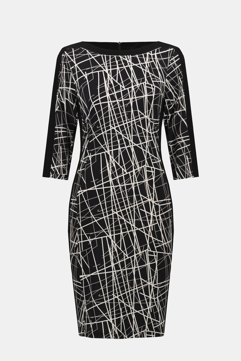 Joseph Ribkoff Silky Knit Abstract Print Sheath Dress 253093 F25