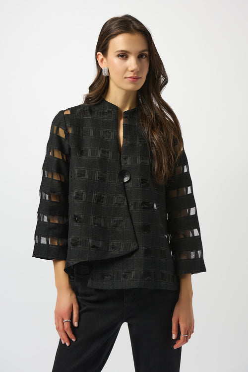 Joseph Ribkoff Novelty Checkered Print Swing Jacket 253199 F25
