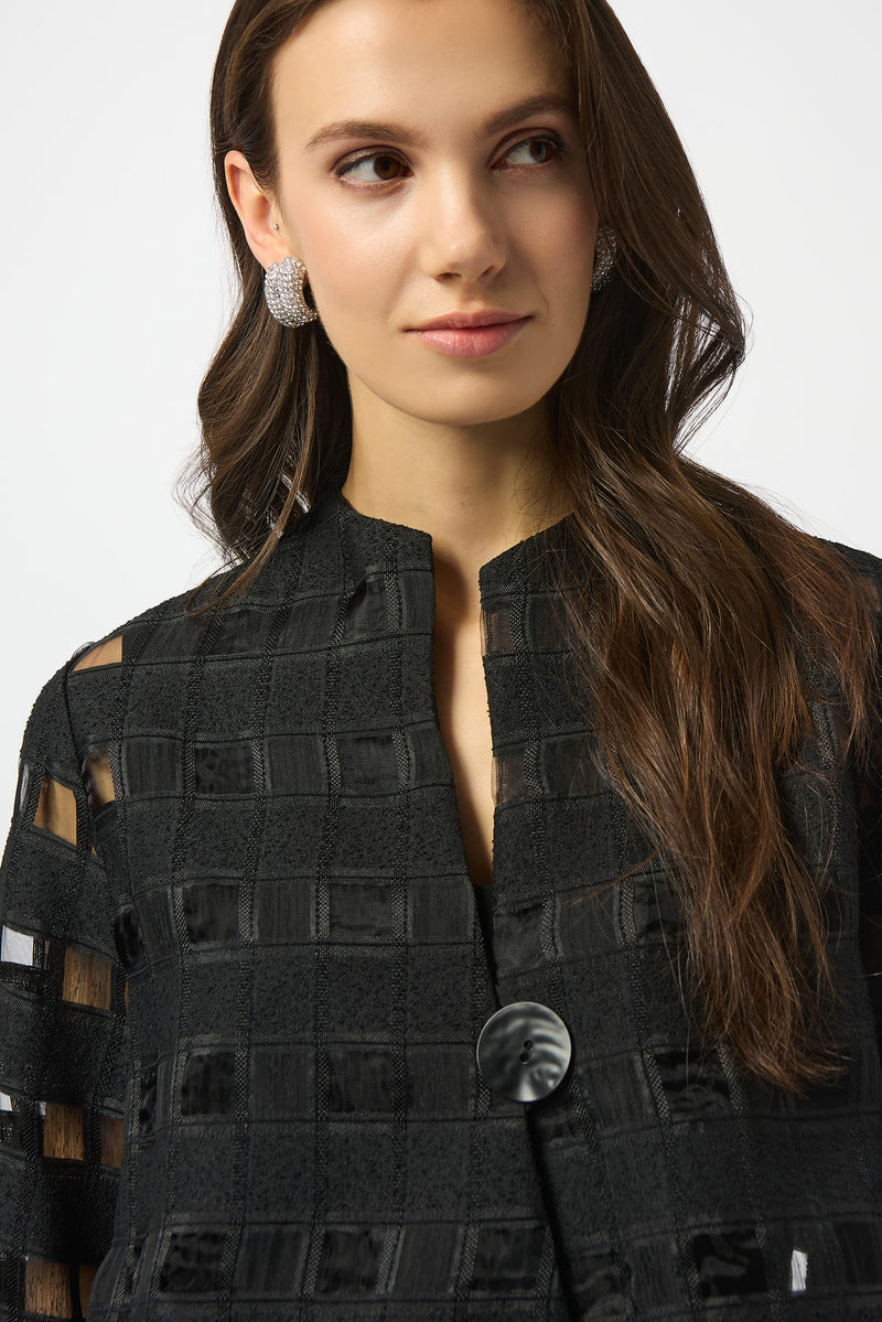 Joseph Ribkoff Novelty Checkered Print Swing Jacket 253199 F25