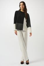 Joseph Ribkoff | Jacquard Knit Colour-Block Boxy Top 253236F25