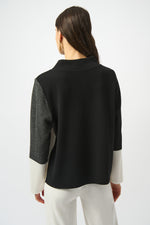 Joseph Ribkoff | Jacquard Knit Colour-Block Boxy Top 253236F25