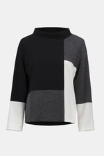 Joseph Ribkoff | Jacquard Knit Colour-Block Boxy Top 253236F25
