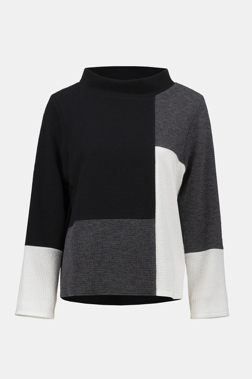 Joseph Ribkoff | Jacquard Knit Colour-Block Boxy Top 253236F25