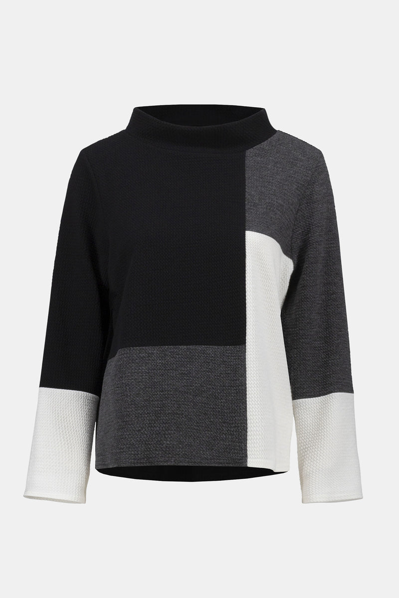 Joseph Ribkoff | Jacquard Knit Colour-Block Boxy Top 253236F25