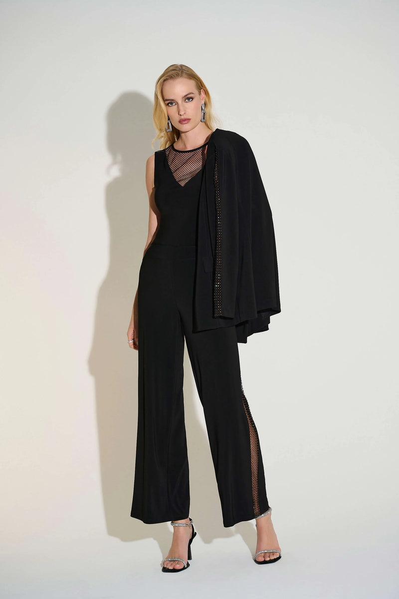Joseph Ribkoff  Signature Silky Knit Wide Leg Pants with Rhinestone Detail 253729