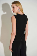 Joseph Ribkoff  Signature Silky Knit Sleeveless Top with Rhinestone Detail 253730