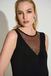 Joseph Ribkoff  Signature Silky Knit Sleeveless Top with Rhinestone Detail 253730