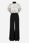 Joseph Ribkoff  Signature  Foiled Chiffon & Silky Knit Wide Leg Jumpsuit 253733