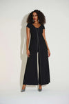 Joseph Ribkoff  Signature Woven Wide Leg Jumpsuit with Rhinestone Detail 253757
