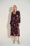 Joseph Ribkoff  Signature Pleated Chiffon Floral Fit & Flare Dress 253774