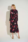 Joseph Ribkoff  Signature Pleated Chiffon Floral Fit & Flare Dress 253774