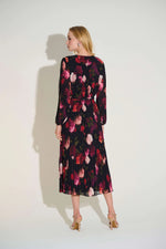 Joseph Ribkoff  Signature Pleated Chiffon Floral Fit & Flare Dress 253774