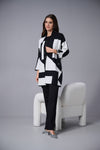 Joseph Ribkoff Jacquard Sweater Knit Colour-Block Cover-Up 253901F25