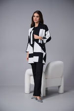 Joseph Ribkoff Jacquard Sweater Knit Colour-Block Cover-Up 253901F25