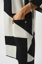 Joseph Ribkoff Jacquard Sweater Knit Colour-Block Cover-Up 253901F25