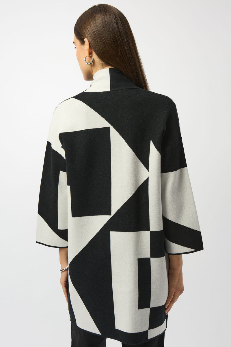 Joseph Ribkoff Jacquard Sweater Knit Colour-Block Cover-Up 253901F25