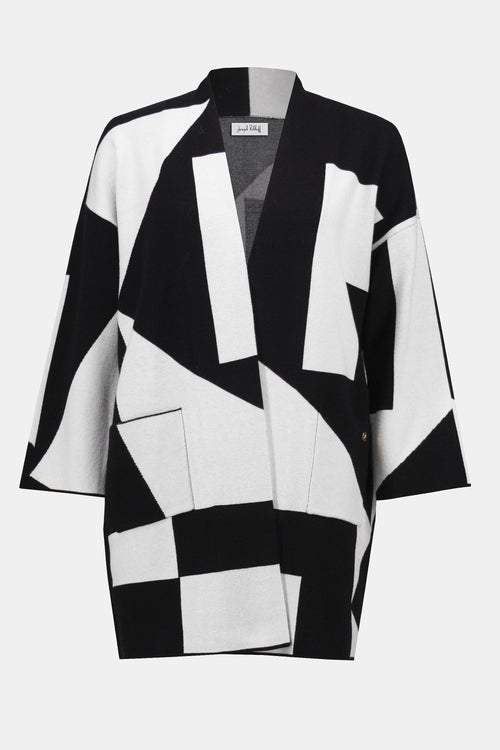 Joseph Ribkoff Jacquard Sweater Knit Colour-Block Cover-Up 253901F25
