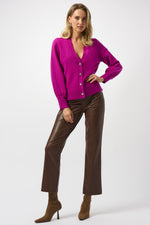 Joseph Ribkoff | Sweater Knit Cardigan with Puff Sleeves 253906