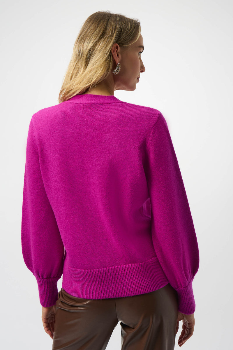 Joseph Ribkoff | Sweater Knit Cardigan with Puff Sleeves 253906