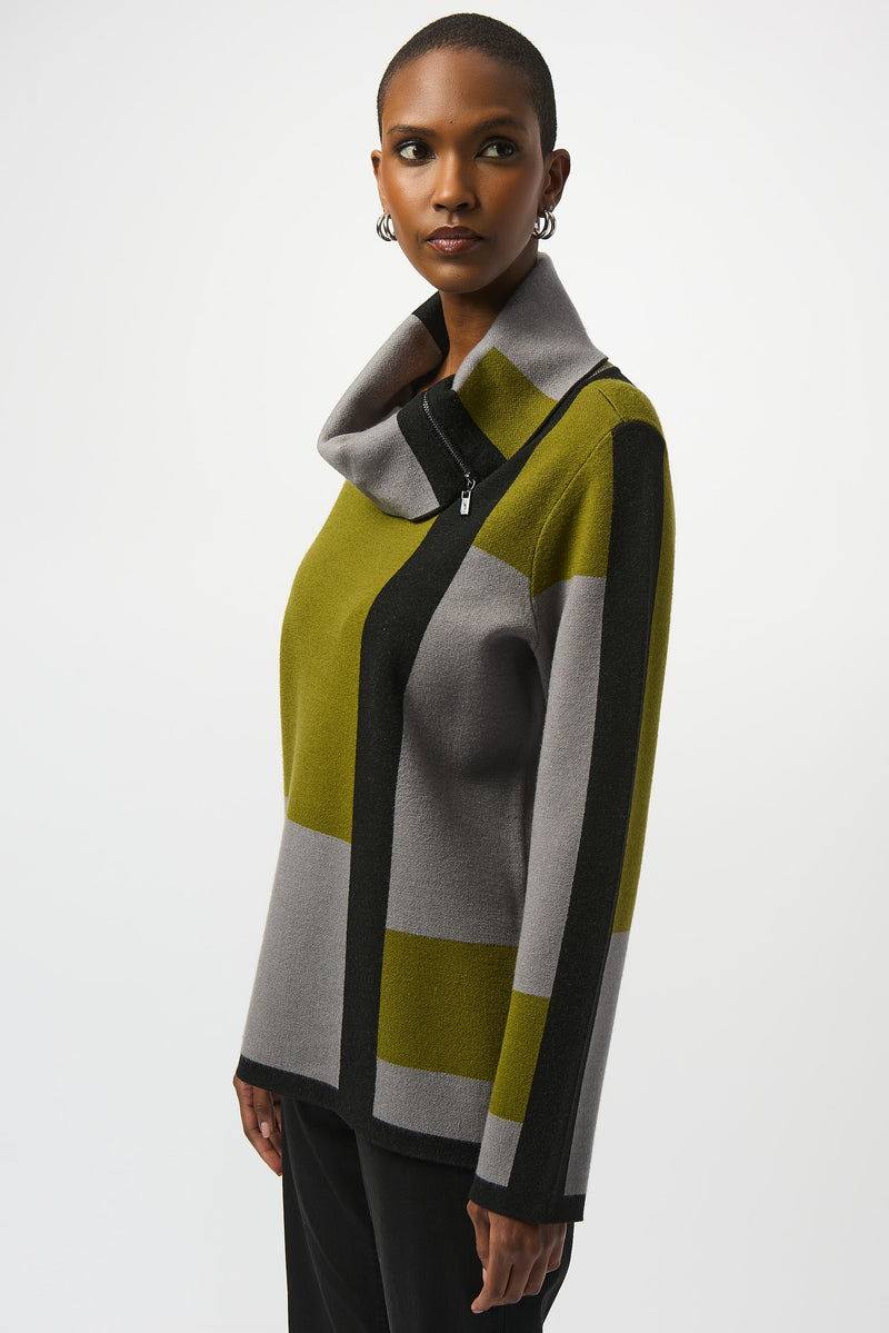 Joseph Ribkoff Jacquard Sweater Colour Block Pullover 253911