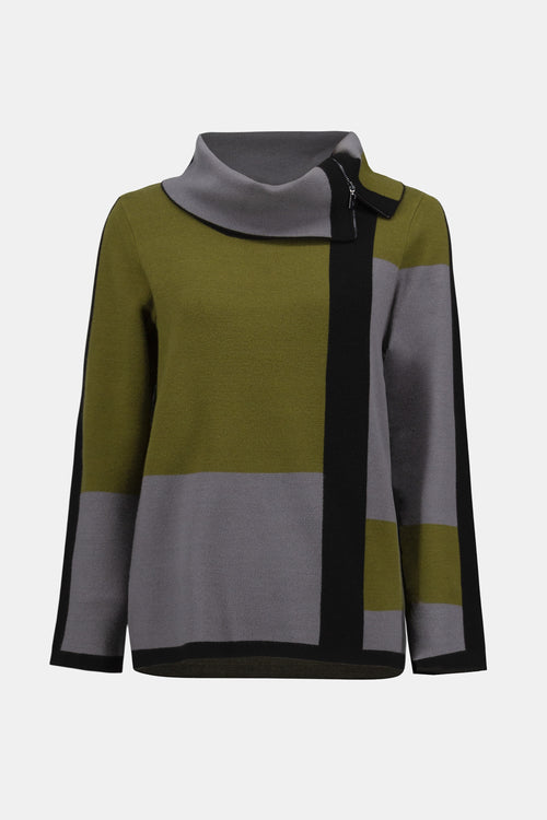 Joseph Ribkoff Jacquard Sweater Colour Block Pullover 253911F25