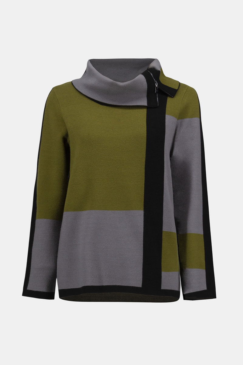 Joseph Ribkoff Jacquard Sweater Colour Block Pullover 253911