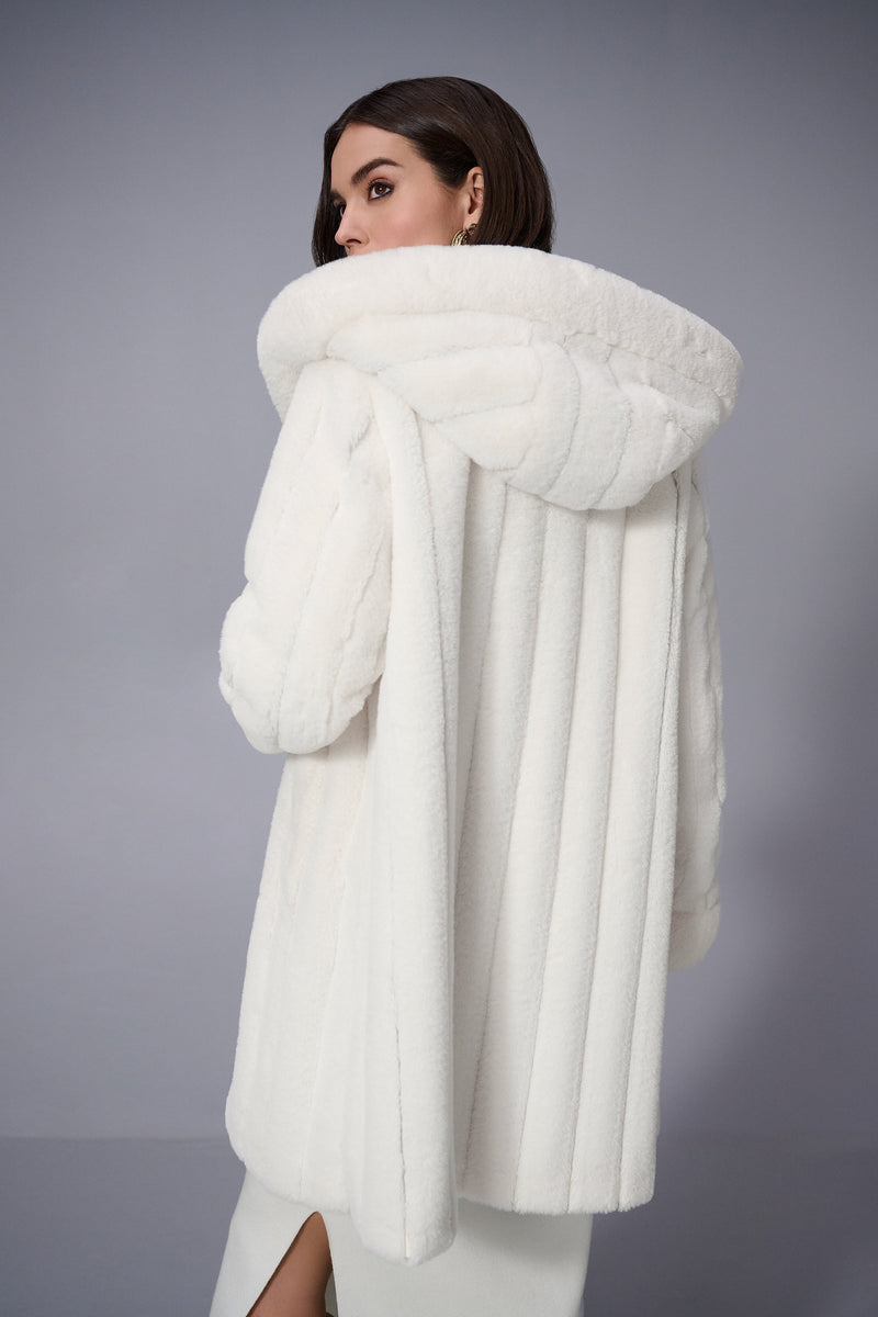 Joseph Ribkoff | Faux Fur Reversible Hooded Coat 253926