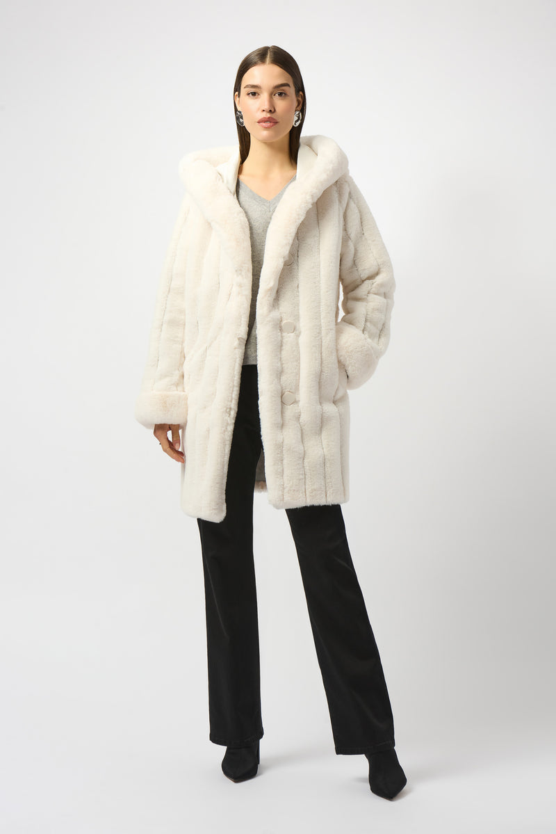 Joseph Ribkoff | Faux Fur Reversible Hooded Coat 253926