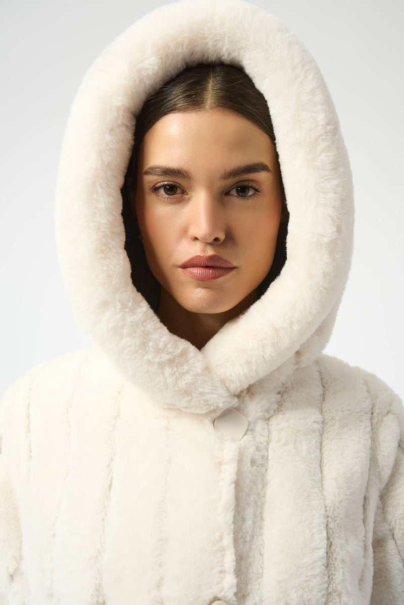 Joseph Ribkoff | Faux Fur Reversible Hooded Coat 253926