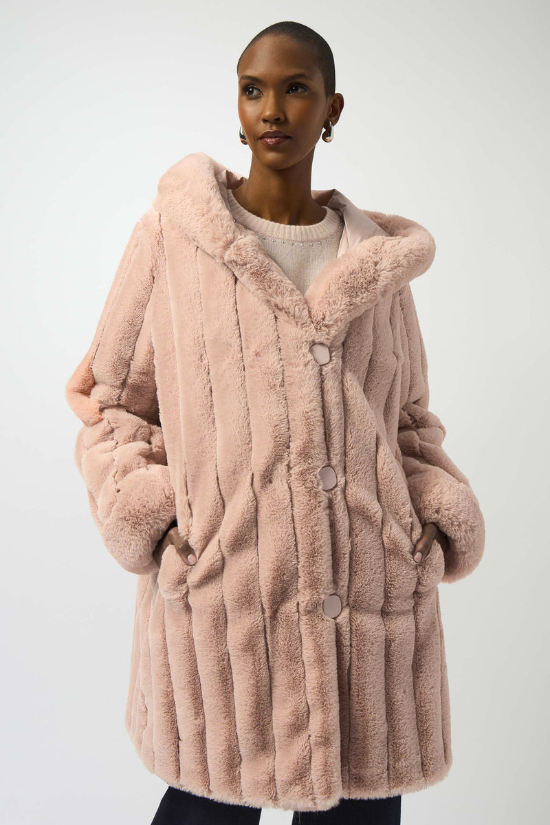 Joseph Ribkoff | Faux Fur Reversible Hooded Coat 253926