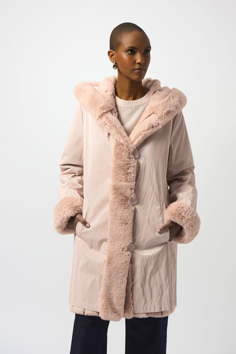 Joseph Ribkoff | Faux Fur Reversible Hooded Coat 253926