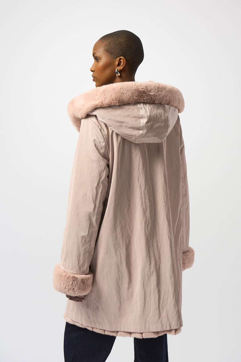 Joseph Ribkoff | Faux Fur Reversible Hooded Coat 253926