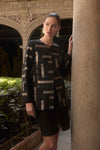 Joseph Ribkoff Scuba & Leatherette Collarless Jacket 253929