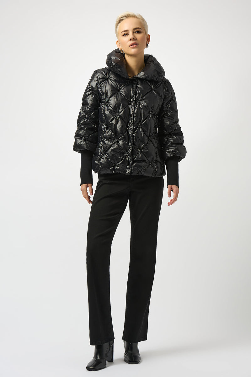 Joseph Ribkoff Pearl Quilted Puffer Trapeze Jacket 253931 F25