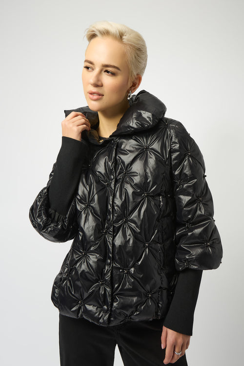 Joseph Ribkoff Pearl Quilted Puffer Trapeze Jacket 253931 F25