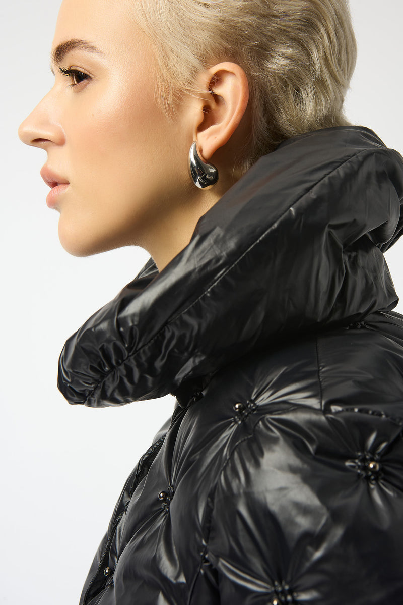 Joseph Ribkoff Pearl Quilted Puffer Trapeze Jacket 253931 F25