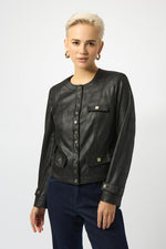 Joseph Ribkoff | Foiled Faux Suede Fitted Jacket 253935 F25